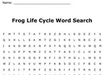 Frog Life Cycle Wrod Search